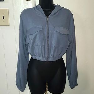 Hooded crop jacket